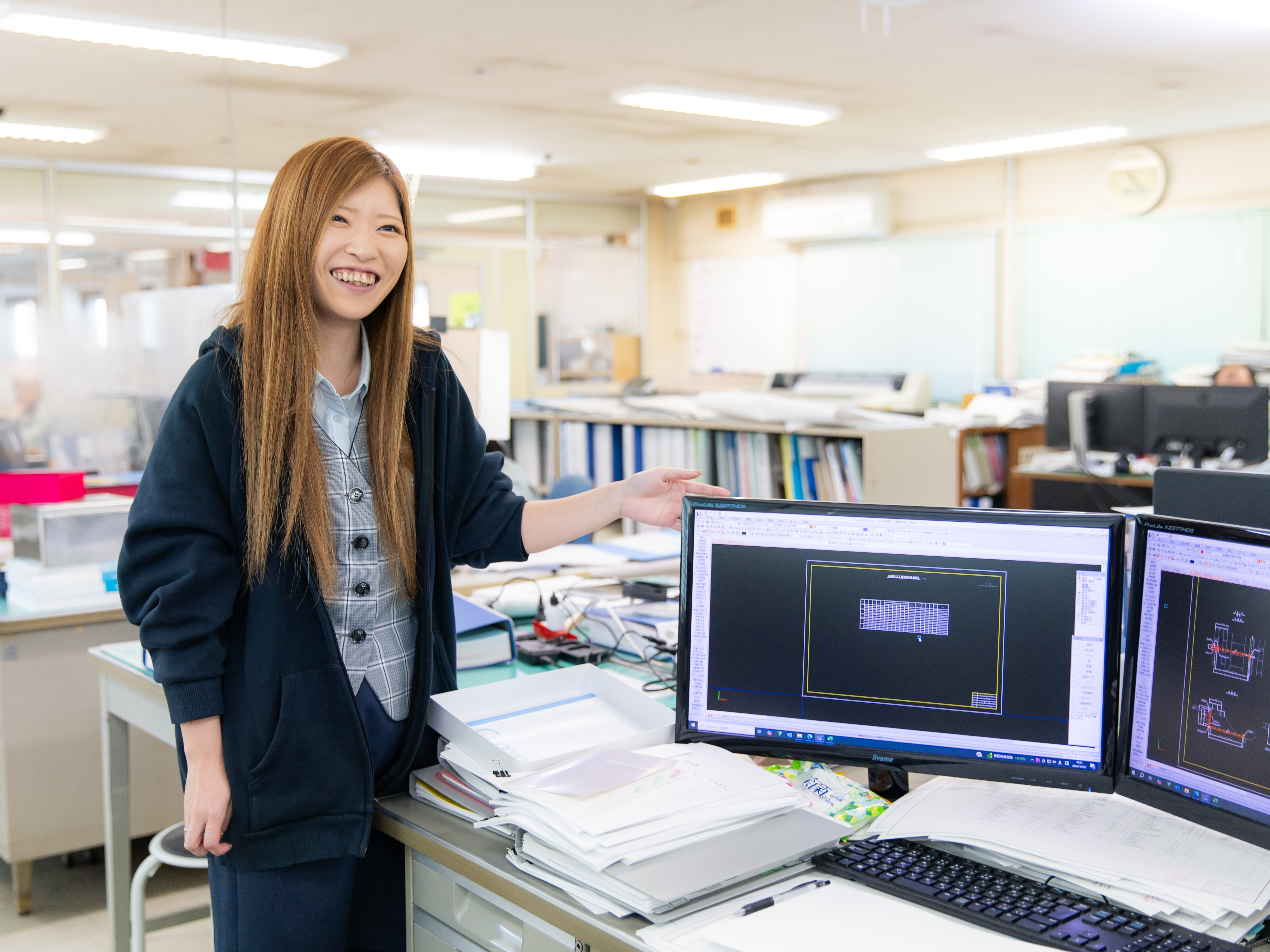 ＜設計アシスタント／中山＞子育てと両立しながら設計のアシスタントとして活躍中。