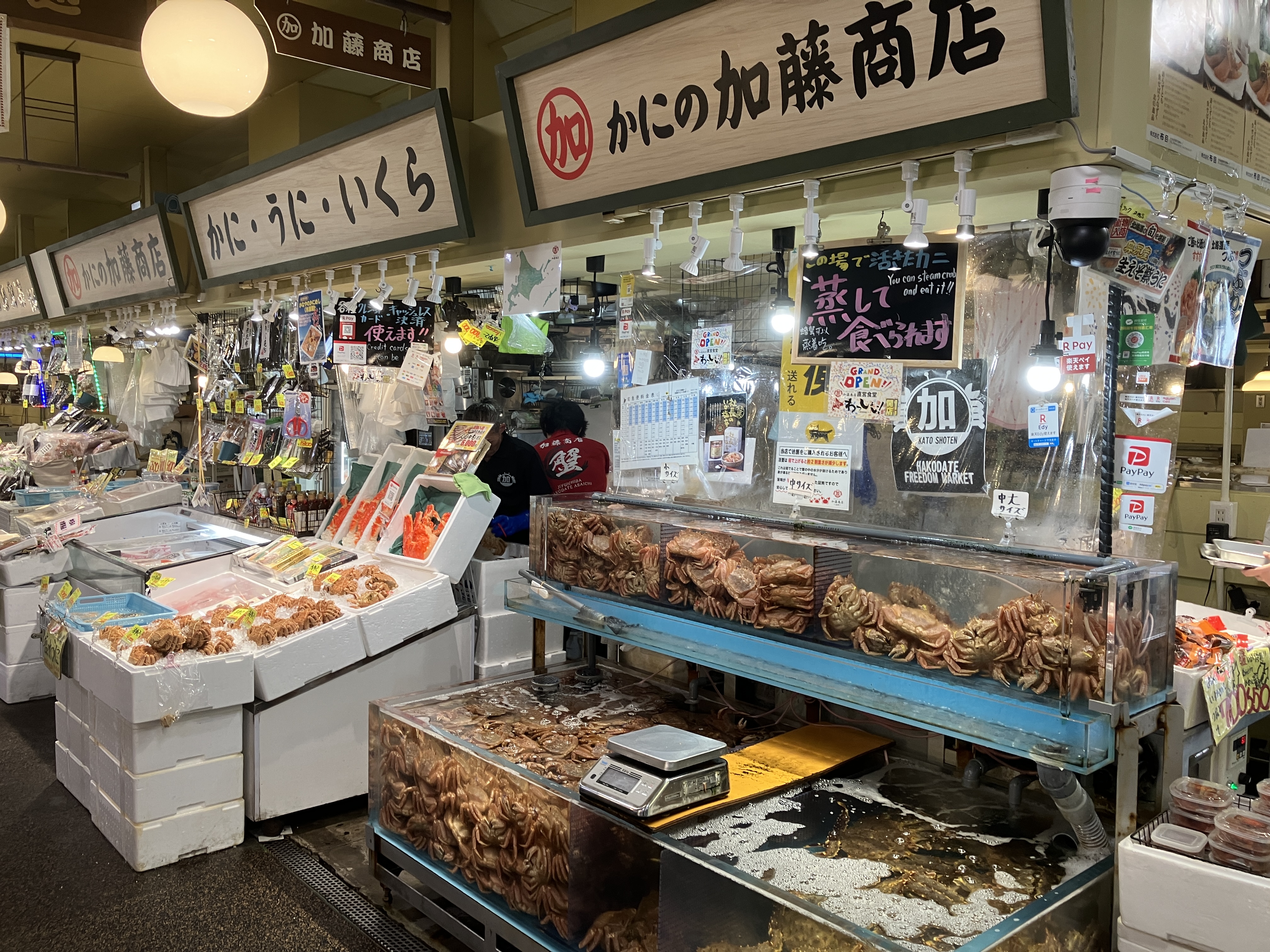 【はこだて自由市場で新鮮なカニを買うならココ！「かにの加藤商店」】