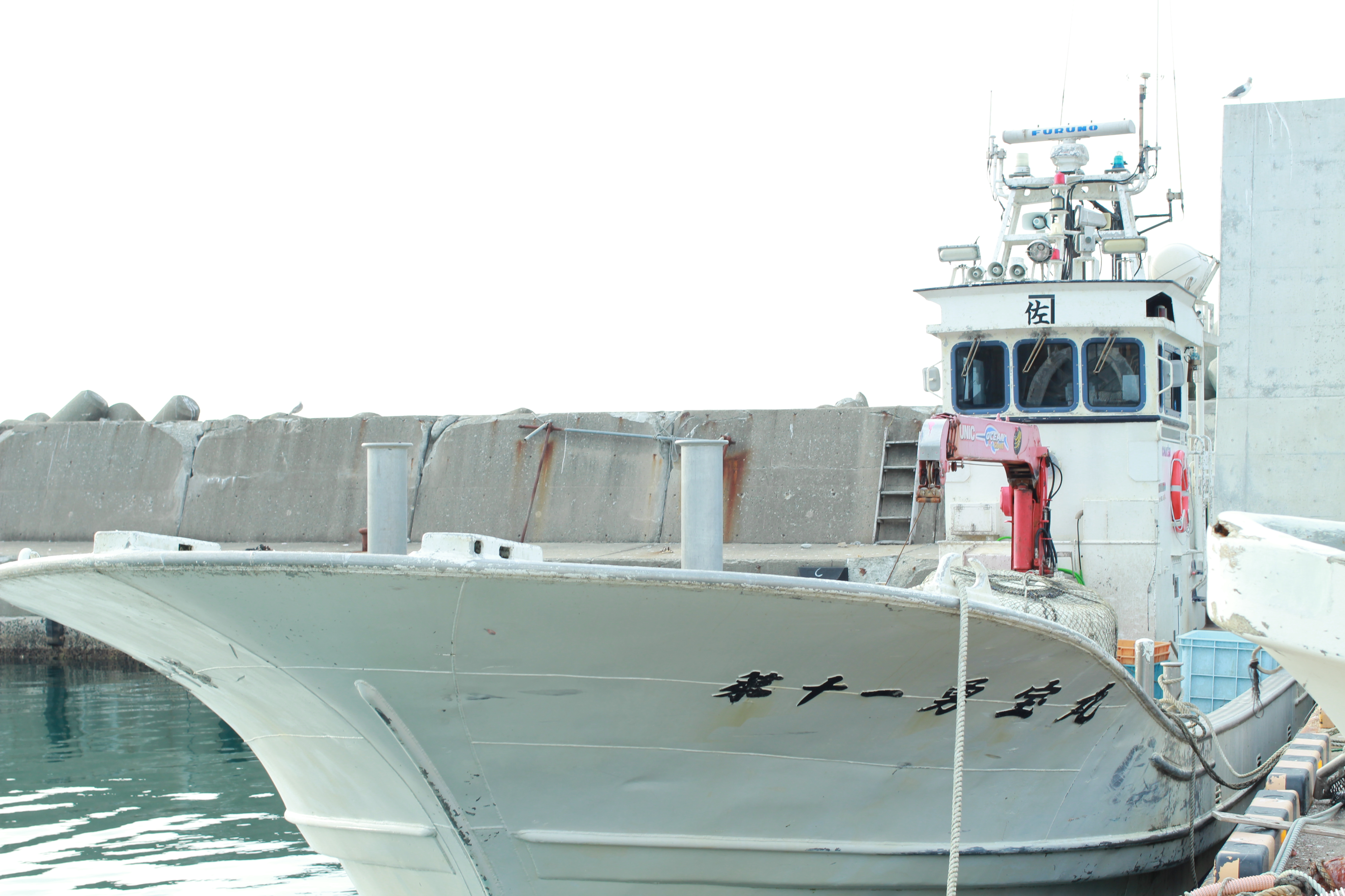 こちらの船に乗り込み漁を行っています。季節毎の新鮮な魚に出会えます。養殖の育て方など漁師の魅力をたくさんお伝えします！